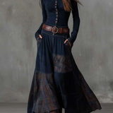 Elisa | Suede maxi dress with belt