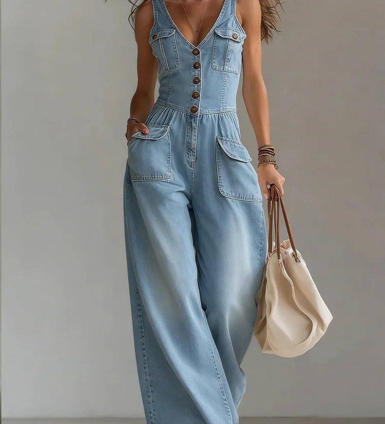 Claire | Women's V-neck Jumpsuit