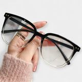 Blue square anti-UV glasses