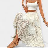Lace midi skirt