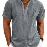 Kristóf™ | Elegant short-sleeved shirt with stand-up collar