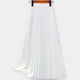 Long pleated silk skirt