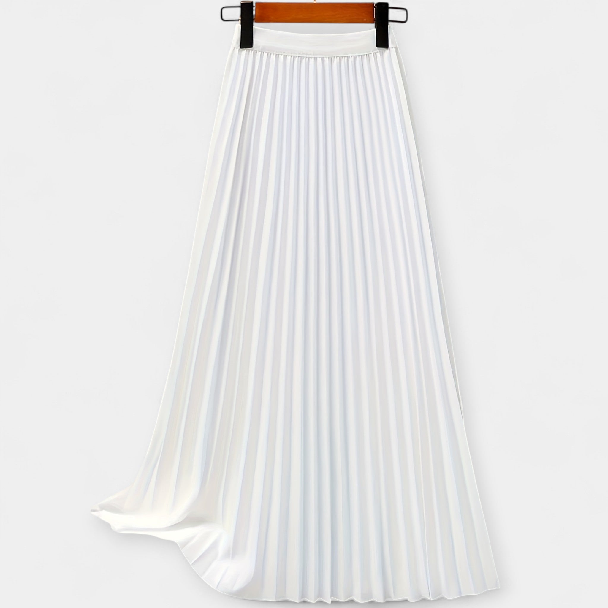 Long pleated silk skirt