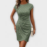 Emma - Short tulip dress with engineered print