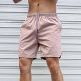Heidi-Mode | Breathable, Solid Color Swim Trunks for Men with Drawstring
