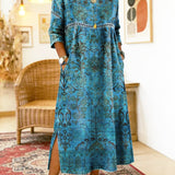 Carmen | Blue Patterned Dress