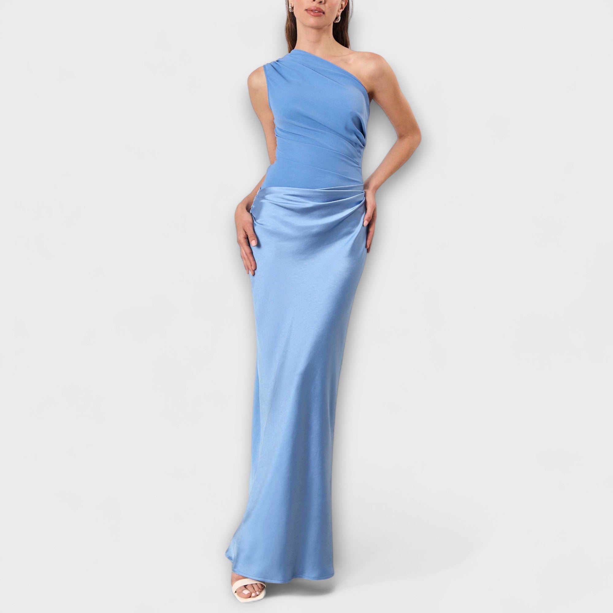 Luna Asymmetric Silk Dress