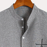 Kristóf™ | Elegant short-sleeved shirt with stand-up collar