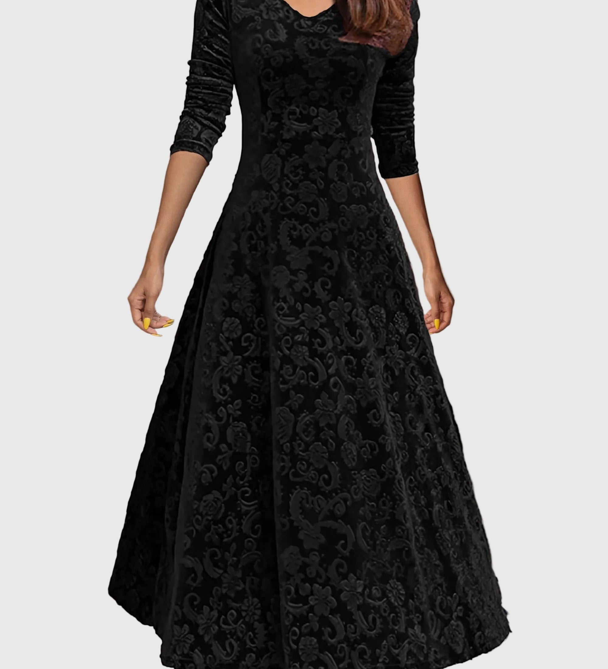 Nancy - Festive Velour Elegance Dress