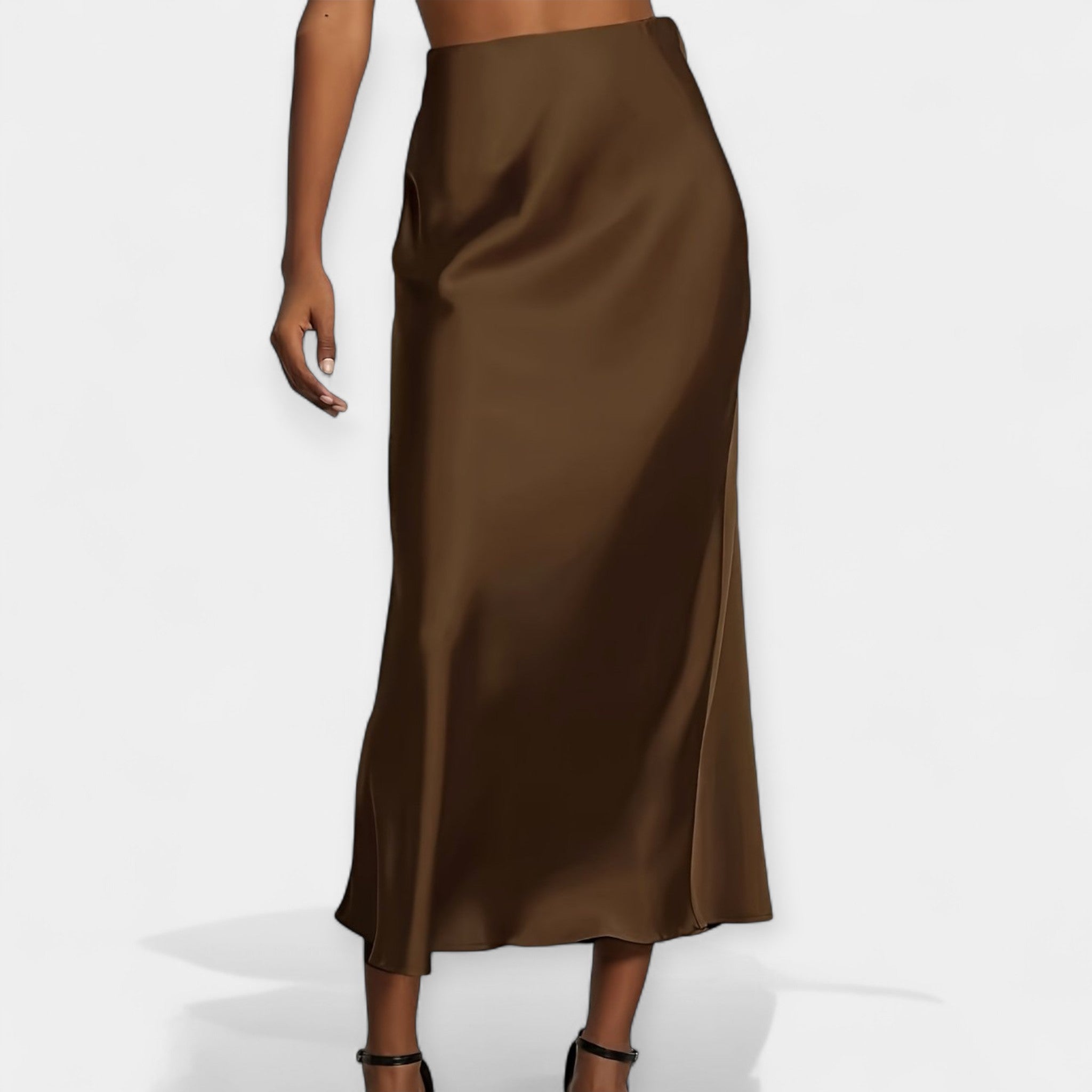 High-waisted midi skirt