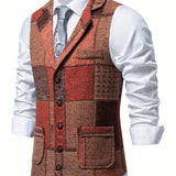 Men's herringbone tweed vest
