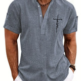 Kristóf™ | Elegant short-sleeved shirt with stand-up collar