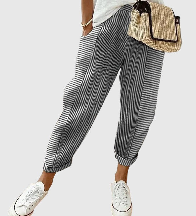 Nina - Elegant striped trousers