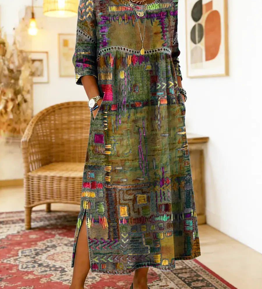 Manuela | Ethnic Patchwork Denim Dress