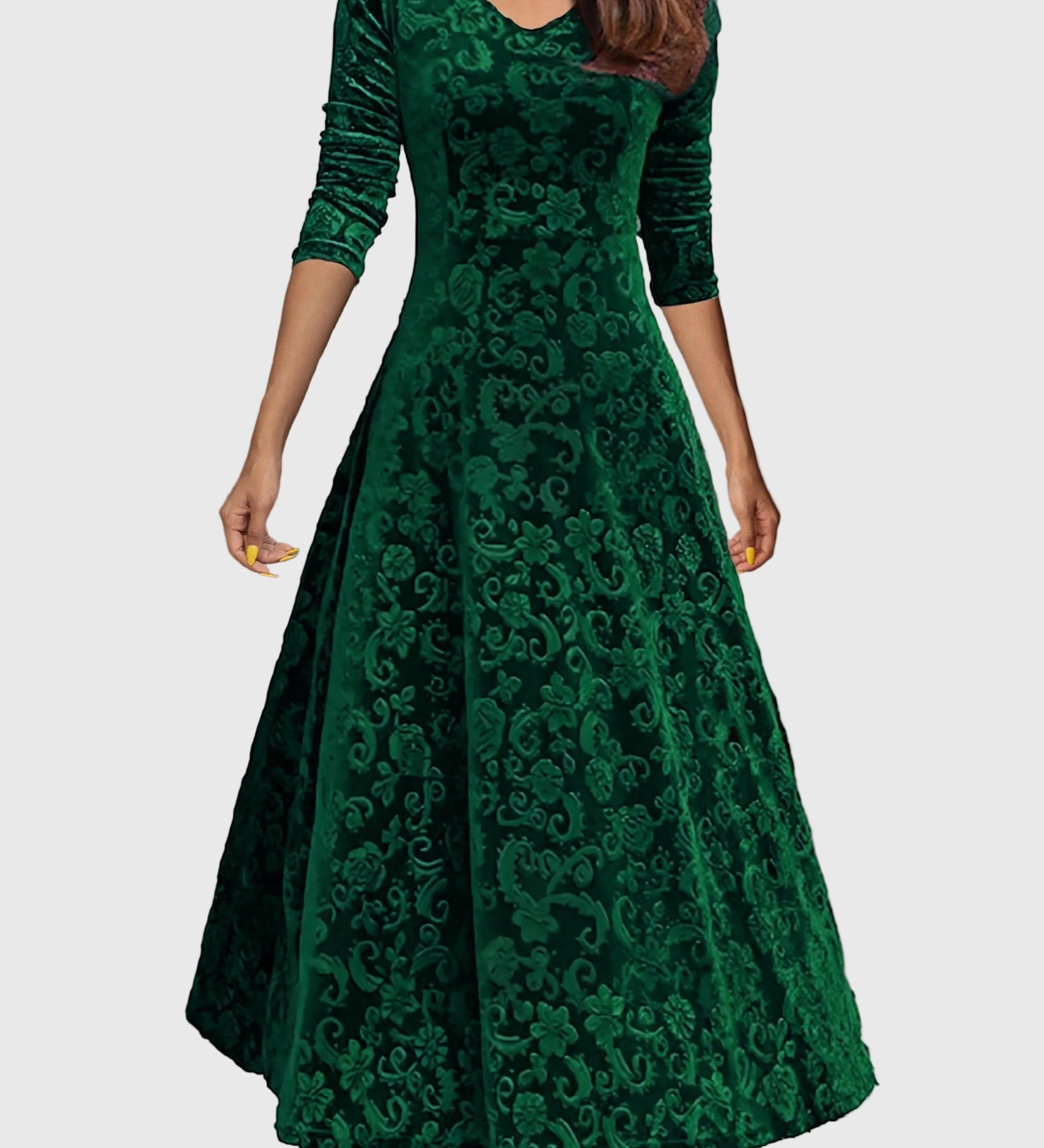 Nancy - Festive Velour Elegance Dress