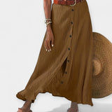 Semi-sheer midi skirt with slit