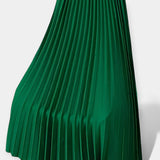 Long pleated silk skirt