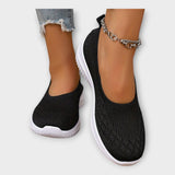 Mesh ballet flats with non-slip sole