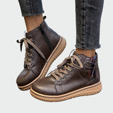 Orthopedic leather ankle boots