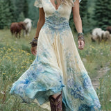 Serena - Floral Print Maxi Short Dress