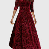 Nancy - Festive Velour Elegance Dress