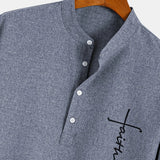 Kristóf™ | Elegant short-sleeved shirt with stand-up collar
