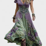 Serena - Floral Print Maxi Short Dress