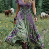 Serena - Floral Print Maxi Short Dress