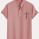 Kristóf™ | Elegant short-sleeved shirt with stand-up collar
