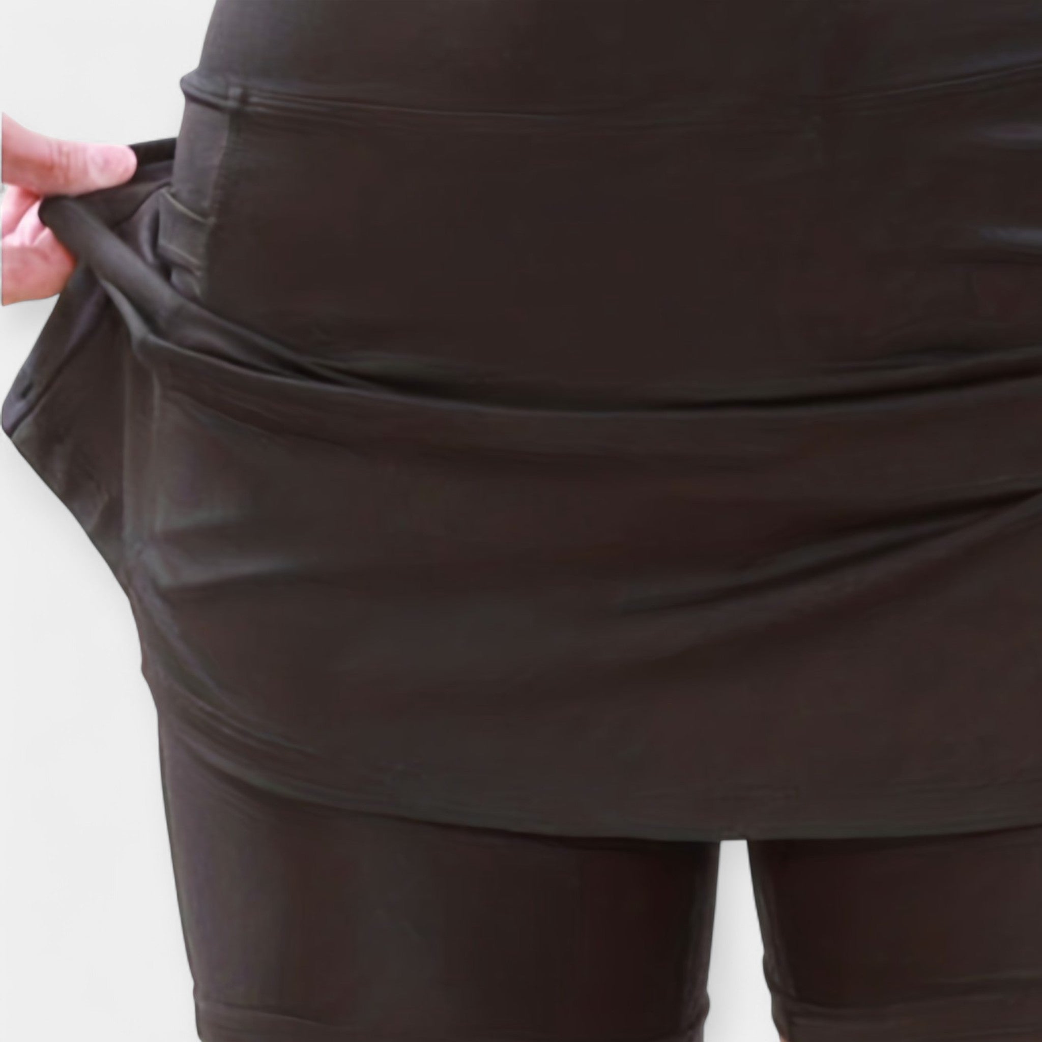 High waisted shorts with skirt