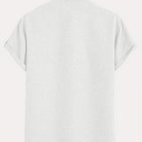 Kristóf™ | Elegant short-sleeved shirt with stand-up collar