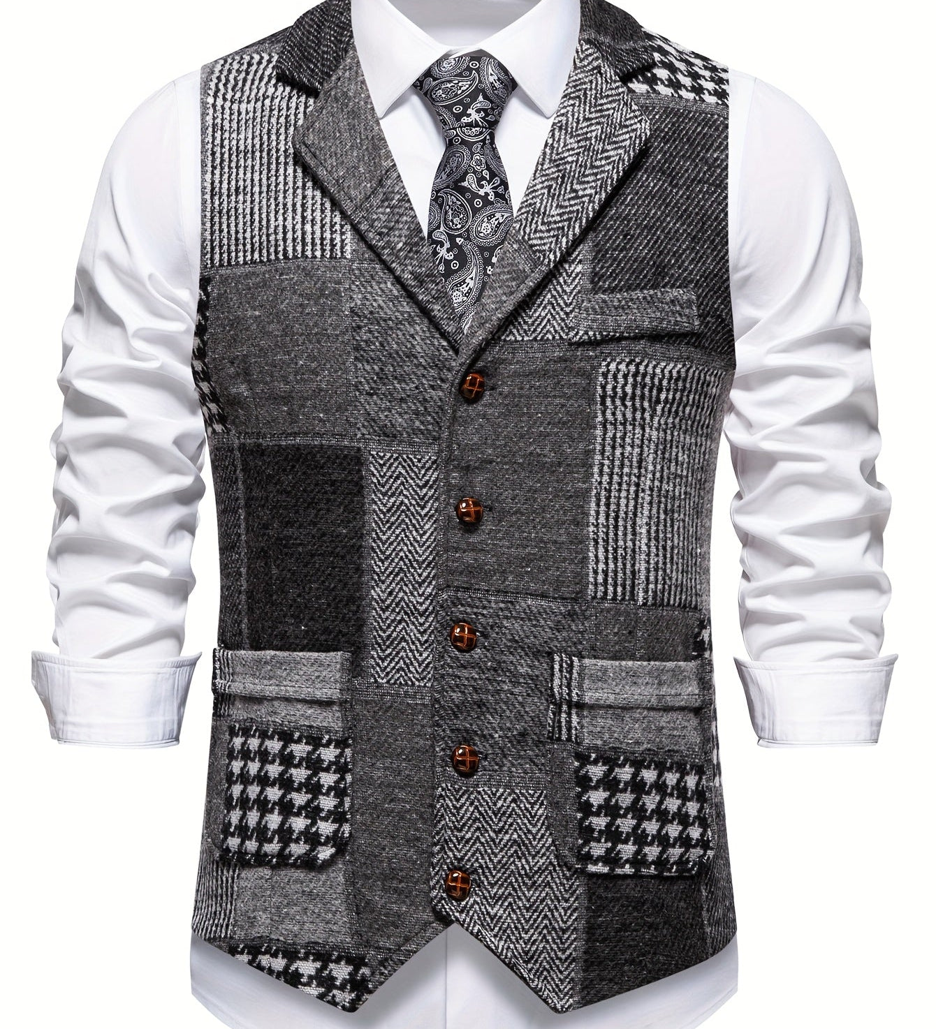 Men's herringbone tweed vest