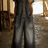 Denise | Farmer Overall V-neck with Short Sleeves