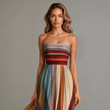 Colorful Long Sleeveless Dress