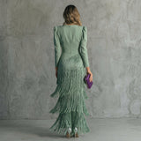 Gabriela - Long V-neck Moulded Dress
