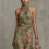 Filipa - Long Floral Halter Dress