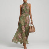 Filipa - Long Floral Halter Dress