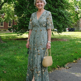 Élodie – Long V-neck floral dress