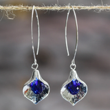 Silver Blue Stone Earrings