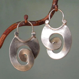 Antique Silver Spiral Earrings