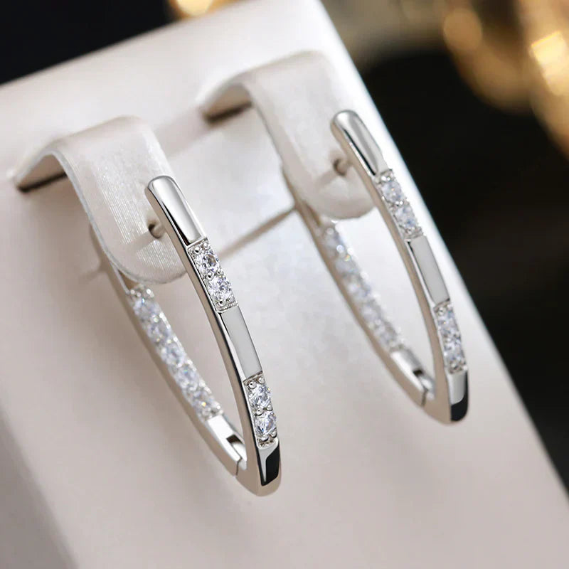 Gold Zirconia Earrings in an Elegant Style