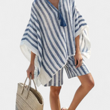 Nancy striped set with oversized T-shirt and elegant shorts