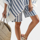 Nancy striped set with oversized T-shirt and elegant shorts
