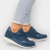 Anatomical sneakers with zippers