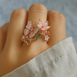 Natural Light Butterfly Zircon Ring