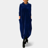 DEBORAH - SUEDE ELEGANT MAXI DRESS