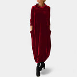 DEBORAH - SUEDE ELEGANT MAXI DRESS