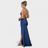 Elena - Midnight Blue Silk Dress