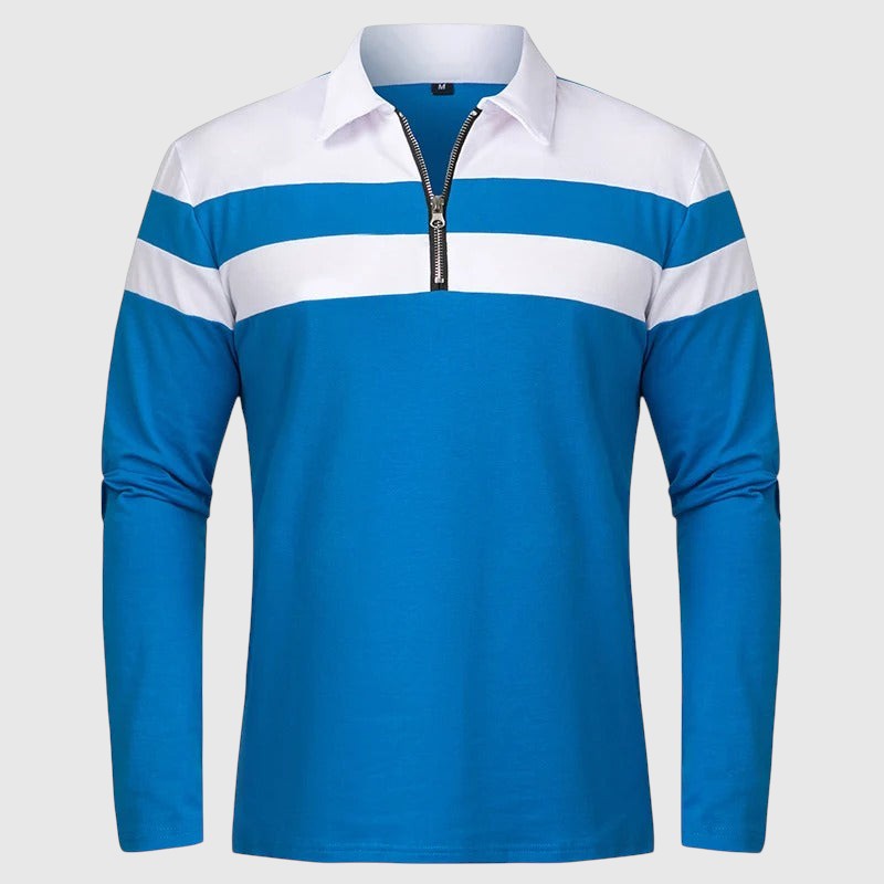 Ábel - Elegant sweater with zipper and stripes