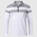 Ábel - Elegant sweater with zipper and stripes